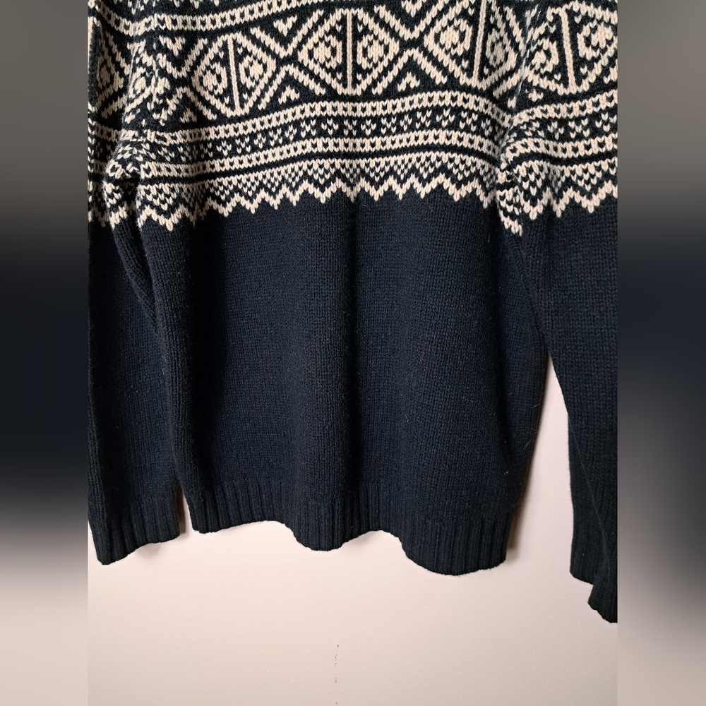 CHEROOKE Sweater Men's XL Nordic Print Lambswool Blend Cabin Core Winter Skiing - Picture 8 of 12